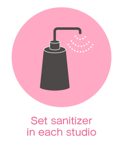 Set sanitizer in each studio